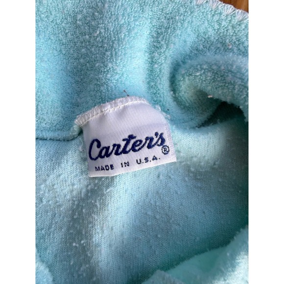 Vintage 70s 80s Carter's Baby Size 3-6 & 6-9 Months Footed Sleeper Pajamas Blue - Picture 3 of 8